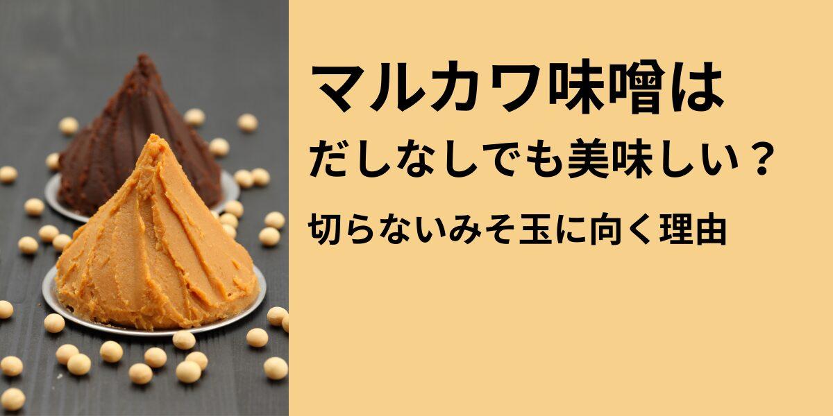 マルカワ味噌はだしなしでも美味しい？