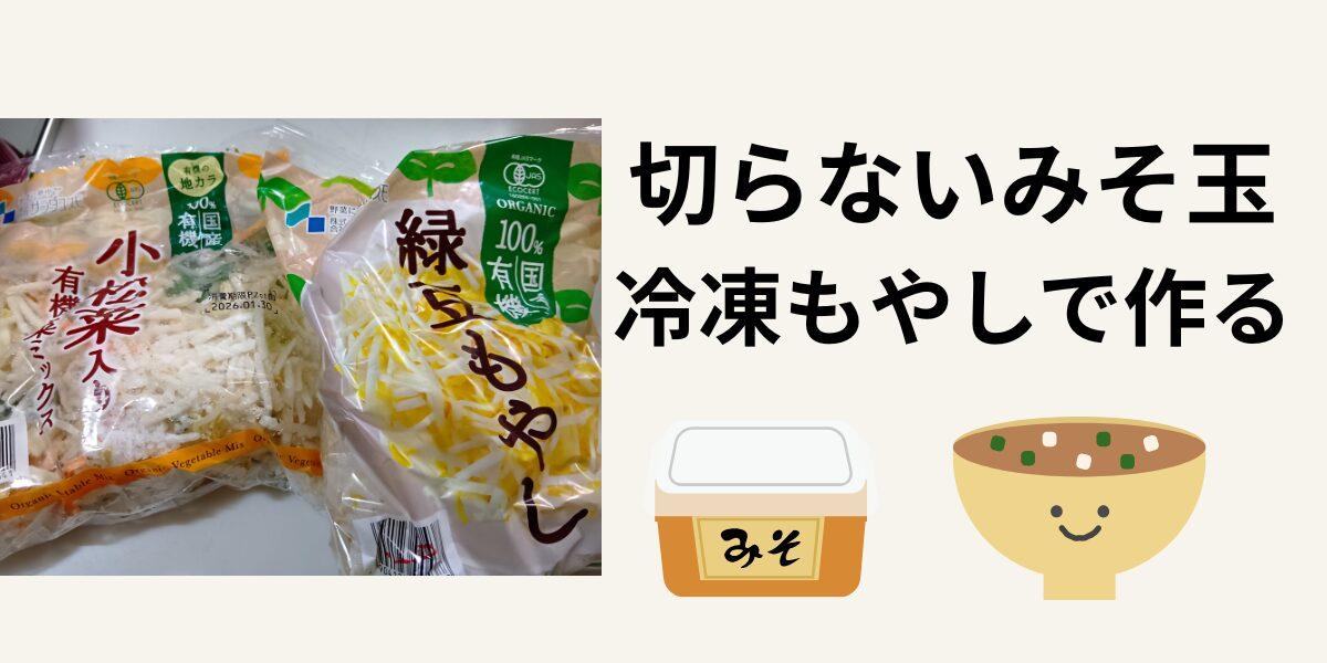 切らないみそ玉　冷凍もやしで作る