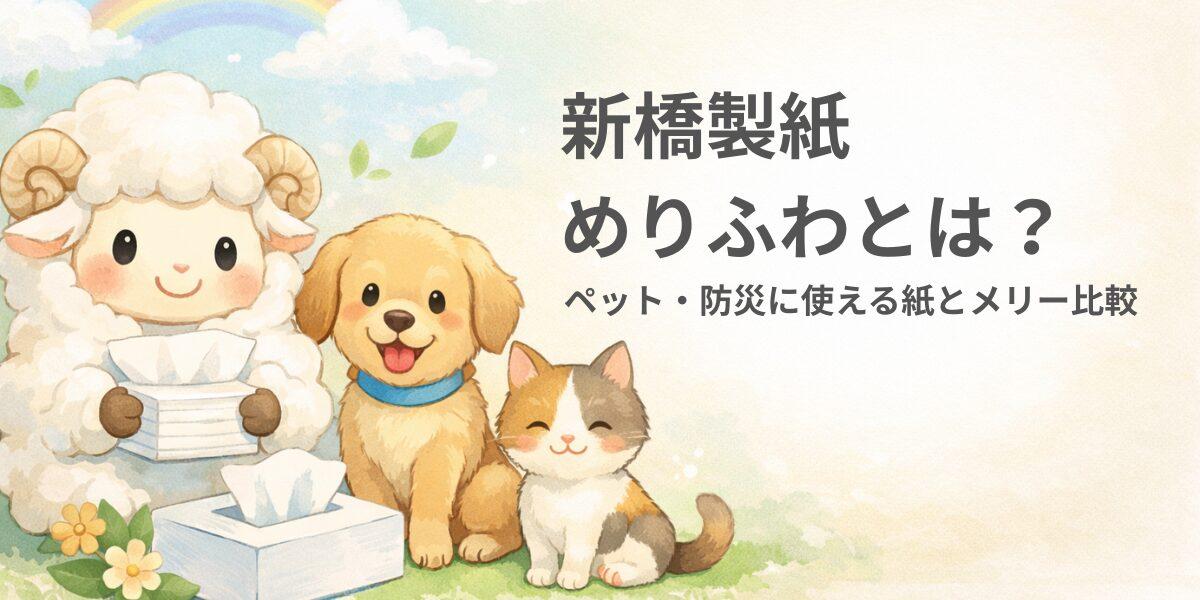 新橋製紙めりふわとは？ペット・防災に使える紙とメリー比較